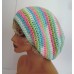 Pastel Multi Color Baggy Beanie Rasta Hat Tam Beret Hand Made Crochet Ski Cap   eb-73246747
